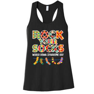 World Down Syndrome Day Rock Your Socks Awareness Women's Racerback Tank