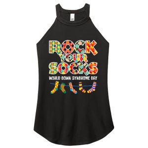 World Down Syndrome Day Rock Your Socks Awareness Women's Perfect Tri Rocker Tank