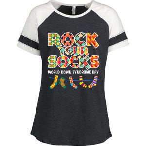 World Down Syndrome Day Rock Your Socks Awareness Enza Ladies Jersey Colorblock Tee