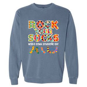 World Down Syndrome Day Rock Your Socks Awareness Garment-Dyed Sweatshirt