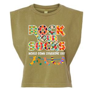 World Down Syndrome Day Rock Your Socks Awareness Garment-Dyed Women's Muscle Tee