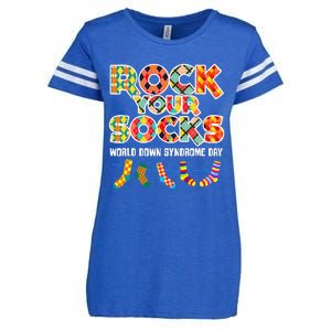 World Down Syndrome Day Rock Your Socks Awareness Enza Ladies Jersey Football T-Shirt