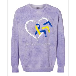 World Down Syndrome Day 321 Awareness Support Colorblast Crewneck Sweatshirt