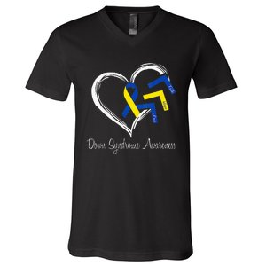 World Down Syndrome Day 321 Awareness Support V-Neck T-Shirt