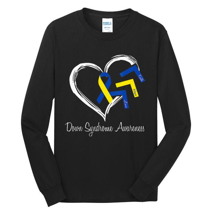 World Down Syndrome Day 321 Awareness Support Tall Long Sleeve T-Shirt