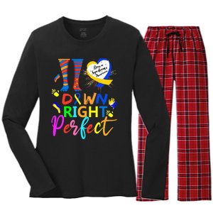 World Down Syndrome Day Rock Your Socks T21 Awareness Women's Long Sleeve Flannel Pajama Set 