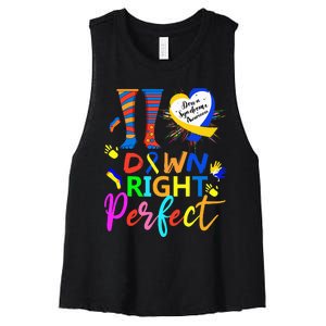 World Down Syndrome Day Rock Your Socks T21 Awareness Women's Racerback Cropped Tank