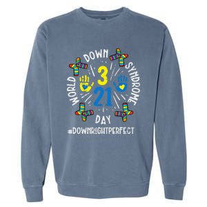 World Down Syndrome Day 321 Awareness Support Garment-Dyed Sweatshirt