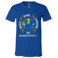 World Down Syndrome Day 321 Awareness Support V-Neck T-Shirt