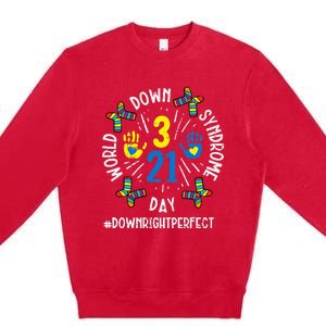 World Down Syndrome Day 321 Awareness Support Premium Crewneck Sweatshirt