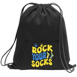 World Down Syndrome Day Rock Your Socks Sweatshirt Cinch Pack Bag