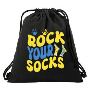 World Down Syndrome Day Rock Your Socks Drawstring Bag