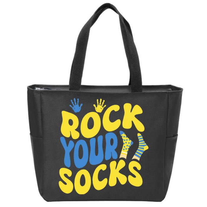 World Down Syndrome Day Rock Your Socks Zip Tote Bag