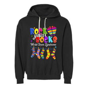 World Down Syndrome Day Rock Your Socks Awareness Garment-Dyed Fleece Hoodie