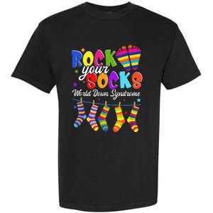 World Down Syndrome Day Rock Your Socks Awareness Garment-Dyed Heavyweight T-Shirt