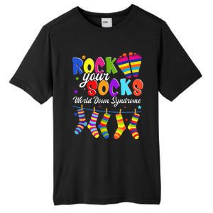 World Down Syndrome Day Rock Your Socks Awareness Tall Fusion ChromaSoft Performance T-Shirt