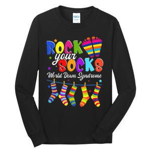 World Down Syndrome Day Rock Your Socks Awareness Tall Long Sleeve T-Shirt