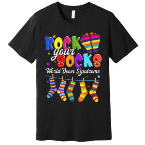 World Down Syndrome Day Rock Your Socks Awareness Premium T-Shirt