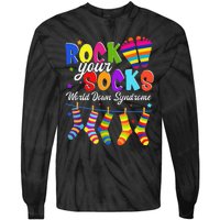 World Down Syndrome Day Rock Your Socks Awareness Tie-Dye Long Sleeve Shirt