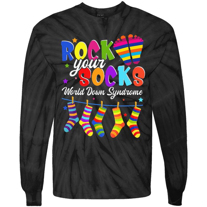 World Down Syndrome Day Rock Your Socks Awareness Tie-Dye Long Sleeve Shirt