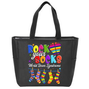 World Down Syndrome Day Rock Your Socks Awareness Zip Tote Bag