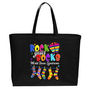 World Down Syndrome Day Rock Your Socks Awareness Cotton Canvas Jumbo Tote