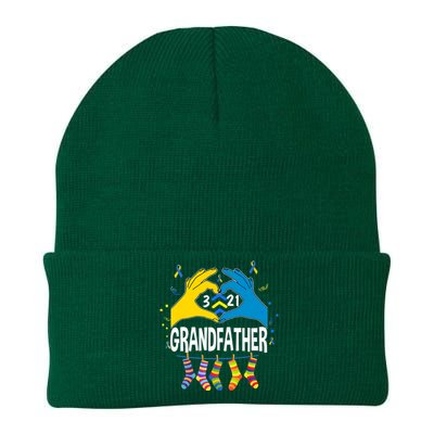 World Down Syndrome Day Shirt Trisomy 21 Grandfather Support Premium Knit Cap Winter Beanie