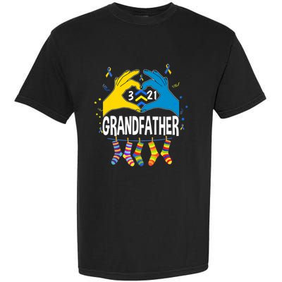 World Down Syndrome Day Shirt Trisomy 21 Grandfather Support Premium Garment-Dyed Heavyweight T-Shirt