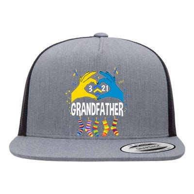 World Down Syndrome Day Shirt Trisomy 21 Grandfather Support Premium Flat Bill Trucker Hat