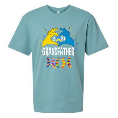 World Down Syndrome Day Shirt Trisomy 21 Grandfather Support Premium Sueded Cloud Jersey T-Shirt