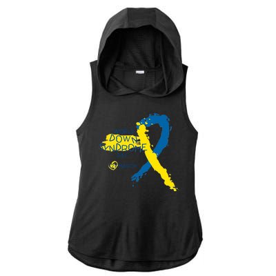 World Down Syndrome Day March 21st Ladies PosiCharge Tri-Blend Wicking Draft Hoodie Tank