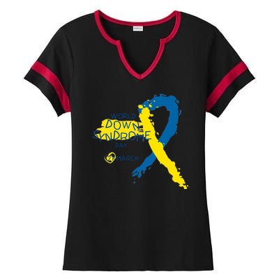 World Down Syndrome Day March 21st Ladies Halftime Notch Neck Tee