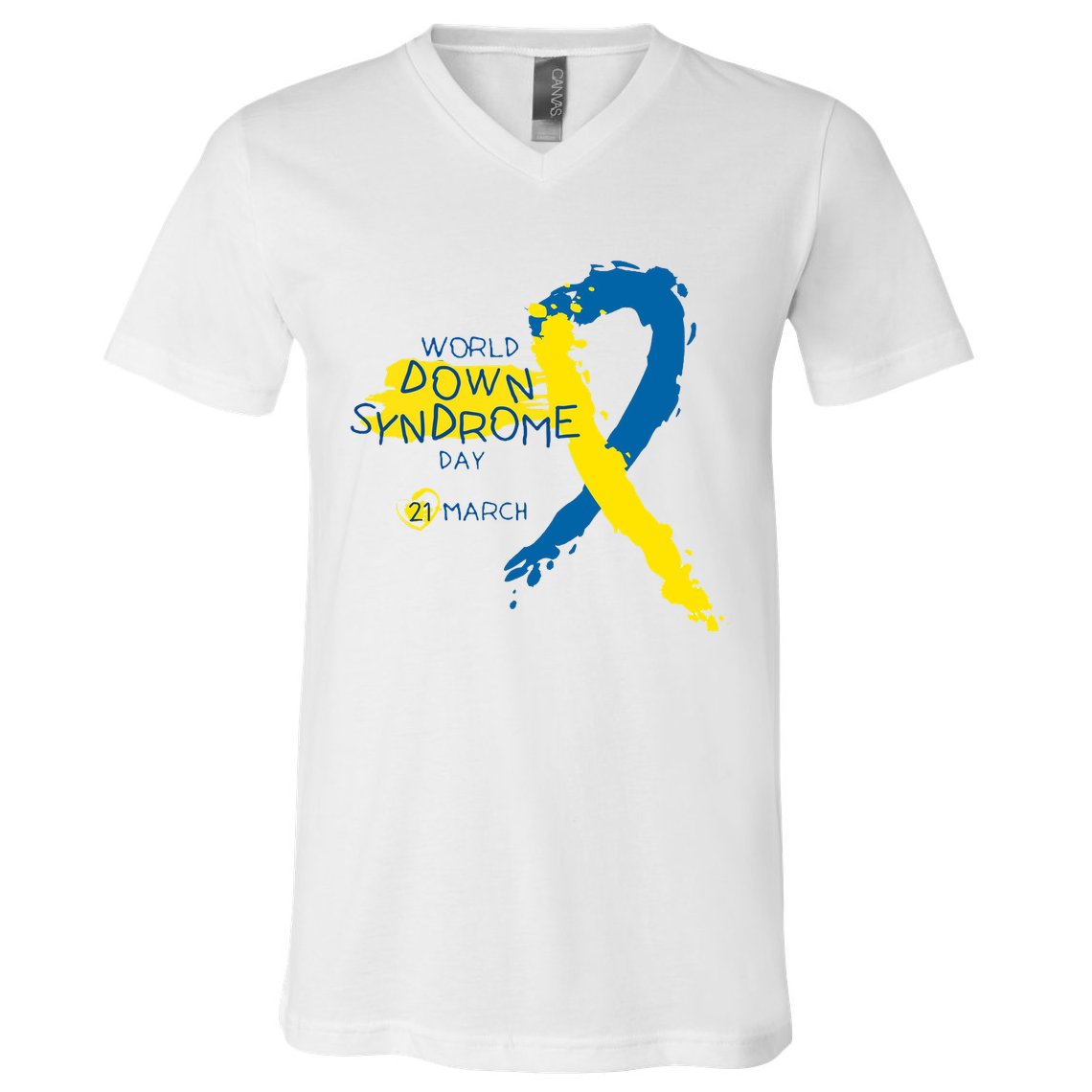 World Down Syndrome Day March 21st V-Neck T-Shirt