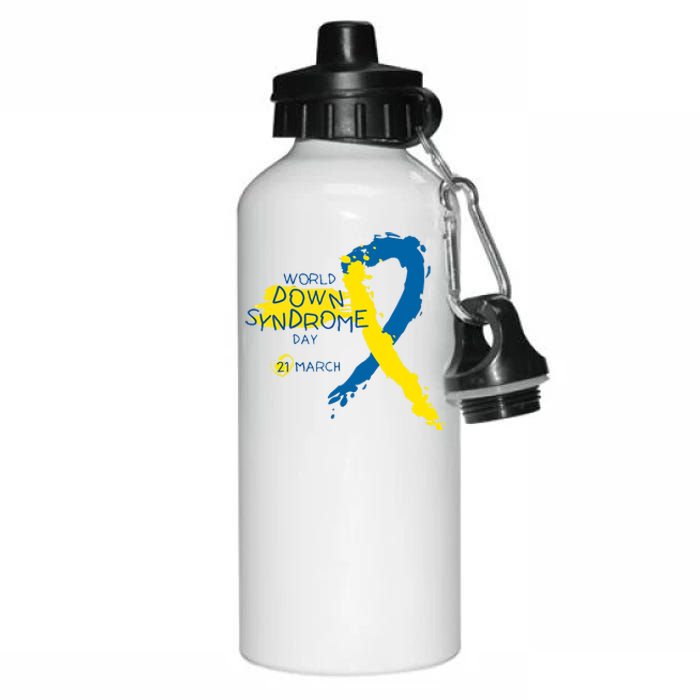 World Down Syndrome Day March 21st Aluminum Water Bottle