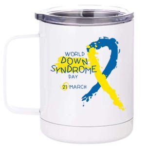 World Down Syndrome Day March 21st 12 oz Stainless Steel Tumbler Cup