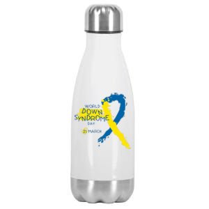 World Down Syndrome Day March 21st Stainless Steel Insulated Water Bottle