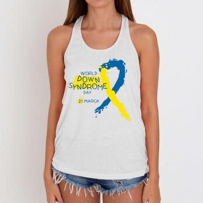 World Down Syndrome Day March 21st Women's Knotted Racerback Tank