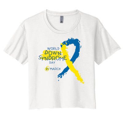 World Down Syndrome Day March 21st Women's Crop Top Tee