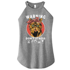 Warning Dont Stress Meowt Funny Cat Kitty Kitten Lover Gift Funny Gift Women's Perfect Tri Rocker Tank