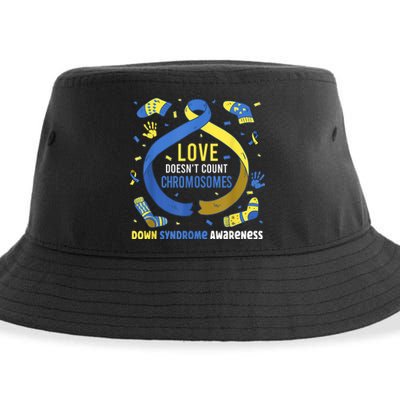 World Down Syndrome Awareness  Love Doesn't Count Chromosomes Sustainable Bucket Hat