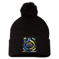 World Down Syndrome Awareness  Love Doesn't Count Chromosomes Pom Pom 12in Knit Beanie