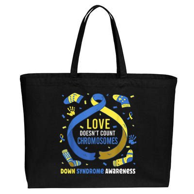 World Down Syndrome Awareness  Love Doesn't Count Chromosomes Cotton Canvas Jumbo Tote