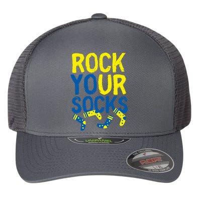 World Down Syndrome Day Rock Your Socks Flexfit Unipanel Trucker Cap