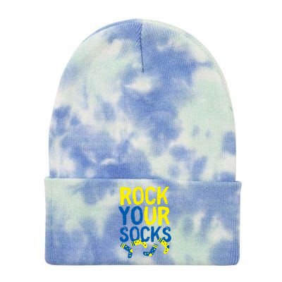 World Down Syndrome Day Rock Your Socks Tie Dye 12in Knit Beanie