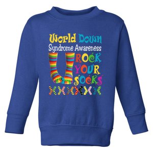 World Down Syndrome Day Rock Your Socks Awareness Gift Toddler Sweatshirt