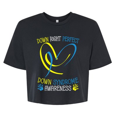 World Down Syndrome Awareness Day Down Right Perfect Bella+Canvas Jersey Crop Tee