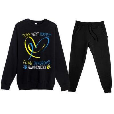 World Down Syndrome Awareness Day Down Right Perfect Premium Crewneck Sweatsuit Set