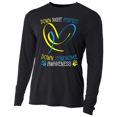 World Down Syndrome Awareness Day Down Right Perfect Cooling Performance Long Sleeve Crew