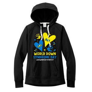 World Down Syndrome Day 321 Awareness Support Women's Fleece Hoodie