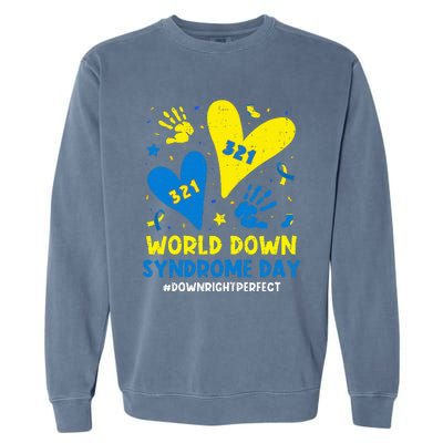 World Down Syndrome Day 321 Awareness Support Garment-Dyed Sweatshirt